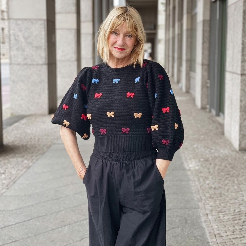 Zara Puff colorful bow sleeves sweater